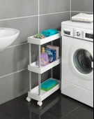 Wenko Banyo, Mutfak Dolap Arası Küçük Alan Kurtarıcı Paslanmaz Alüminyum 3 Katlı Raf Beyaz - 3