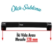 10 Adet Bihter Mutfak Kulpu Çekmece Dolap Kapak Kulbu Metal Kulp Mobilya Dolabı Kulpları Siyah 128mm - 4