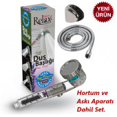 Relax Shower Multy Üç Fonksiyonlu, Açma kapama Ayarlı Tasarruflu Duş Başlığı Hortum ve Askı Aparatı Set - 1