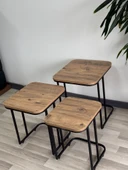 Efra Tekerlekli Zigon Sehpa Takımı Salon Oturma Salonu Ofis - 3