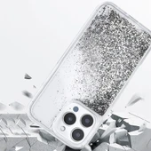 Apple iPhone 16 Pro Kılıf İçi Simli Sıvılı Şeffaf Keto Silikon Kapak - 5