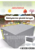 westcover Bahçe Mobilya Koruma Örtüsü Brandası Premium Kalite 160x160cm Gri - 1