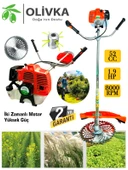 Olivka 1.9 Hp Profesyonel Benzinli Ot Çalı Çim Biçme Makinesi Yan Tırpan - 1