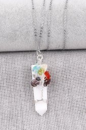 Selenit Doğal Taş Tel Sarmalı Çakra Kolye thumbnail 1