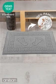 Gri Greek Ayak Havlusu - 50x70 Cm, 245 Gr, %100 Pamuk, Spa Ve Otel Banyo Paspası, Günlük Kullanıma - 1