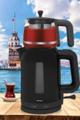 GoldMaster Papatya Siyah 2200 Watt Cam Demlikli Çay Makinesi ve Su Isıtıcısı GM 7321S thumbnail 6