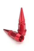 Oto Araba Sibop Kapağı Seti Metal Sivri 4'lü Set Kırmızı 60 Mm - 1