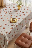 LOOM & LAUREL Baskılı Yıkanabilir Masa Örtüsü Mutfak Bahçe Piknik Masa Örtüsü (140x140, 140x200) thumbnail 7