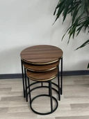 Mira 3lü Zigon Sehpa C Sehpa Gold Detay Yan Sehpa Sehpa Takımı Salon Oturma Salonu Ofis - 3