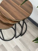 Mira 3lü Zigon Sehpa C Sehpa Gold Detay Yan Sehpa Sehpa Takımı Salon Oturma Salonu Ofis - 5