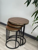 Mira 3lü Zigon Sehpa C Sehpa Gold Detay Yan Sehpa Sehpa Takımı Salon Oturma Salonu Ofis - 2