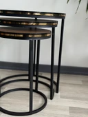 Mira 3lü Zigon Sehpa C Sehpa Gold Detay Yan Sehpa Sehpa Takımı Salon Oturma Salonu Ofis - 4