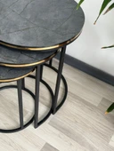 Beren 3lü Zigon Sehpa C Sehpa Yan Sehpa Sehpa Takımı Salon Oturma Salonu Ofis - 4