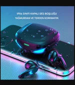 QASUL Rgb Işıklı  Mikrofonlu 3 Modlu Bluetooth 5.2 Yeni Nesil Kablosuz Oyuncu Kulaklığı - 4