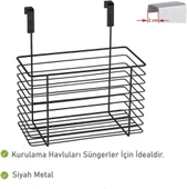 Dolap Kapak Asmalı Çok Amaçlı Düzenleyici  24 x 24,5 x 15 cm, siyah - 4