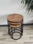 Lara 3lü Zigon Sehpa C Sehpa Yan Sehpa Sehpa Takımı Salon Oturma Salonu Ofis - 1
