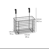 Dolap Kapak Asmalı Çok Amaçlı Düzenleyici  24 x 24,5 x 15 cm, siyah - 3