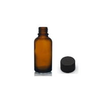 30ml kahverengi cam şişe düz kapaklı, 24 adet, cam şişe, esans şişesi, yağ şişesi, kozmetik şişesi - 1