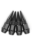 Oto Araba Sibop Kapağı Seti Metal Sivri 4'lü Set Siyah 45 Mm - 3