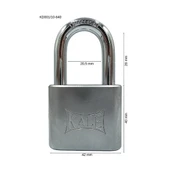 Kale KD001/10-640 prinç asma kilit 40 mm nikel kaplamalı - 2
