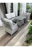 Sasha Gümüş Gri 2+1+1 Balkon Takımı - 4