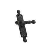 Prinç döküm antik siyah rustik eskitme, ferforje tipi osmanlı tipi mandal sapı pencere kolu HFT03008 - 1