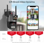 IP66 Su Geçirmez 9MP Çift Lensli 8X Zomlu Wifi PTZ Pollis Çakarlı GÜvenlik Kamerası - 3