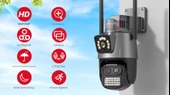 IP66 Su Geçirmez 9MP Çift Lensli 8X Zomlu Wifi PTZ Pollis Çakarlı GÜvenlik Kamerası - 4