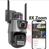 IP66 Su Geçirmez 9MP Çift Lensli 8X Zomlu Wifi PTZ Pollis Çakarlı GÜvenlik Kamerası - 1