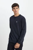 Riders by Lee  Regular Fit %100 Pamuk Bisiklet Yaka Siyah Şardonlu Sweatshirt L81IRY01S - 1