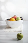 Akrilik Barok Beyaz Büyük Kare Meyve & Salata Kasesi & Karıştırma Kabı / 3,3 Lt  (CAM DEĞİLDİR) - 2