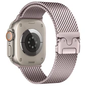 Apple Watch 10/11 Serisi 46mm Kordon Titanyum Kelebek Klipsli Milano Loop 121 - 11