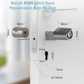 Marelli PASS BNB air bnb fonksiyonlu şifreli çelik kapı kilidi kapı göbeği thumbnail 2