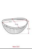 Akrilik Barok Füme Büyük Oval Meyve & Salata Kasesi & Karıştırma Kabı / 3,3 Lt  (CAM DEĞİLDİR) - 5