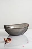 Akrilik Barok Füme Büyük Oval Meyve & Salata Kasesi & Karıştırma Kabı / 3,3 Lt  (CAM DEĞİLDİR) - 4