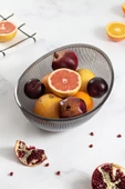 Akrilik Barok Füme Büyük Oval Meyve & Salata Kasesi & Karıştırma Kabı / 3,3 Lt  (CAM DEĞİLDİR) - 3