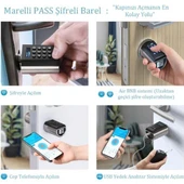 Marelli PASS BNB air bnb fonksiyonlu şifreli çelik kapı kilidi kapı göbeği thumbnail 5