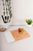 Flora Cam Kesme Tahtası, Temperli Isıya Kırılmaya Dayanıklı Cam Kesim Panosu Ahşap Desen 25x35 cm - 5