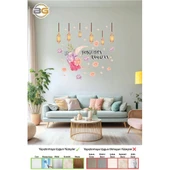 Çiçek Temalı Fenerli Hoşgeldin Ramazan Dekoratif Cam Duvar Sticker Seti - 1