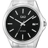 Q&Q A484J202Y Siyah Gümüş Çelik Kordonlu Takvimli Erkek Kol Saati thumbnail 3
