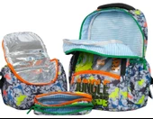 Wia Dinazor Baskılı Erkek Çocuk Üçlü Okul Çanta Seti - Gri-Yeşil thumbnail 3