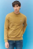 Riders by Lee  Regular Fit Normal Kesim %100 Pamuk Bisiklet Yaka Şardonlu Hardal Sweatshirt L81IRY96H - 1