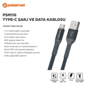 Polosmart PSM116 TYPE-C Şarj Ve Data Kablosu - 2