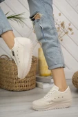 Albishoes Kadın Yüksek Taban 3 CM Fermuarlı Şık Günlük Dört Mevsim Hafif Rahat Sneaker Spor Ayakkabı - 2