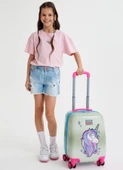 Coral High Gri Pembe Unicorn Kız Çocuk Valiz Bel Çantası ve Bozuk Para Cüzdanı Seti - 2
