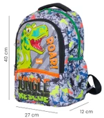 Wia Yeşil Dinazor Desenli Erkek Çocuk Okul Çanta Seti (3 Parça) thumbnail 2