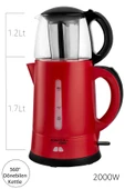 Teaplus Cam Demlikli Elektrikli Çay Makinesi Kırmızı - 2