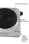 Awox Lotus Tekli Set Üstü Elektrikli Ocak 1500w Gri - 2