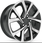 R1 Wheels 16 inç 5*100 ET35 Parlak Siyah Jant Takımı (J-1422) - 1