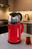 Teaplus Cam Demlikli Elektrikli Çay Makinesi Kırmızı - 1